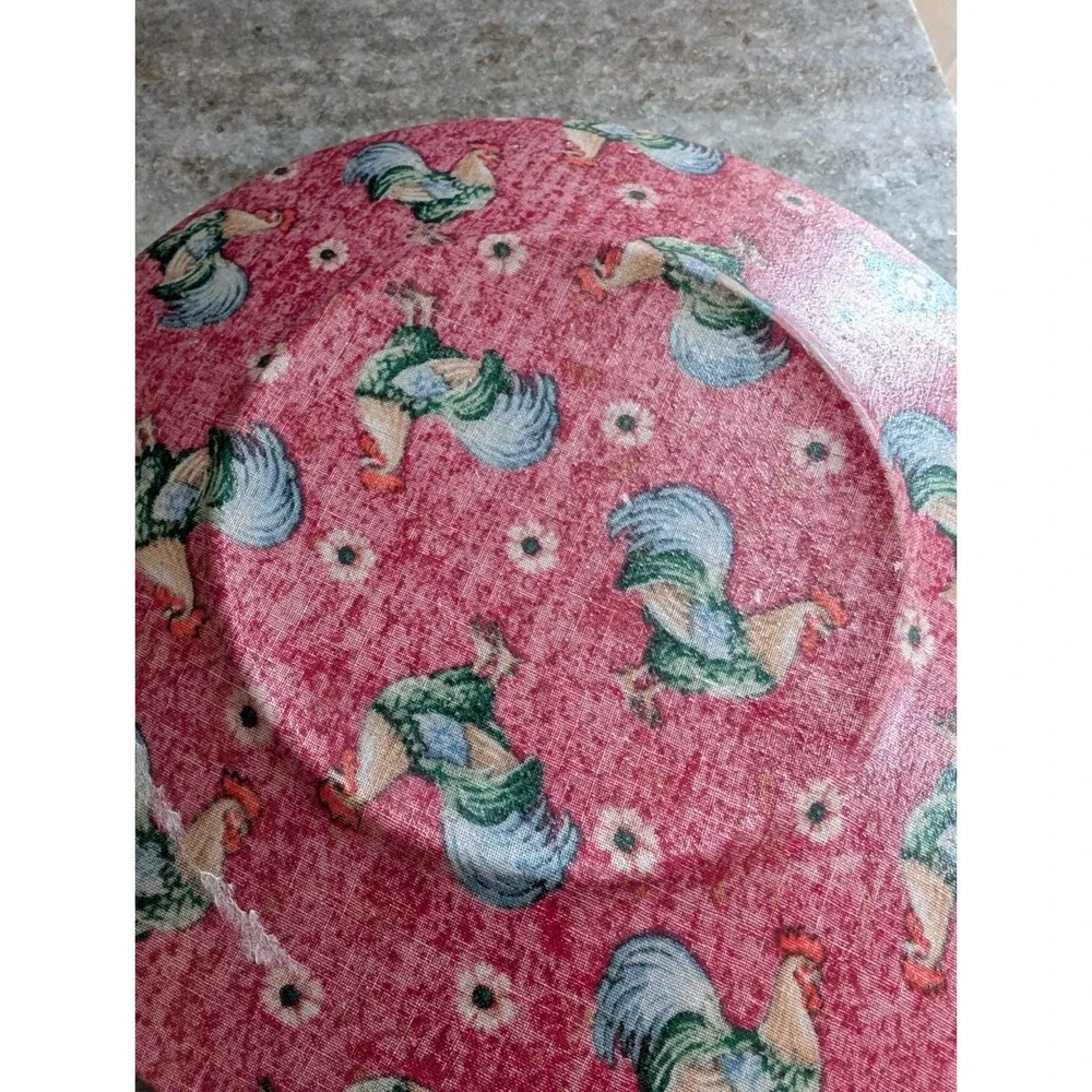 Red‎ Rooster Fabric Plate, 8in